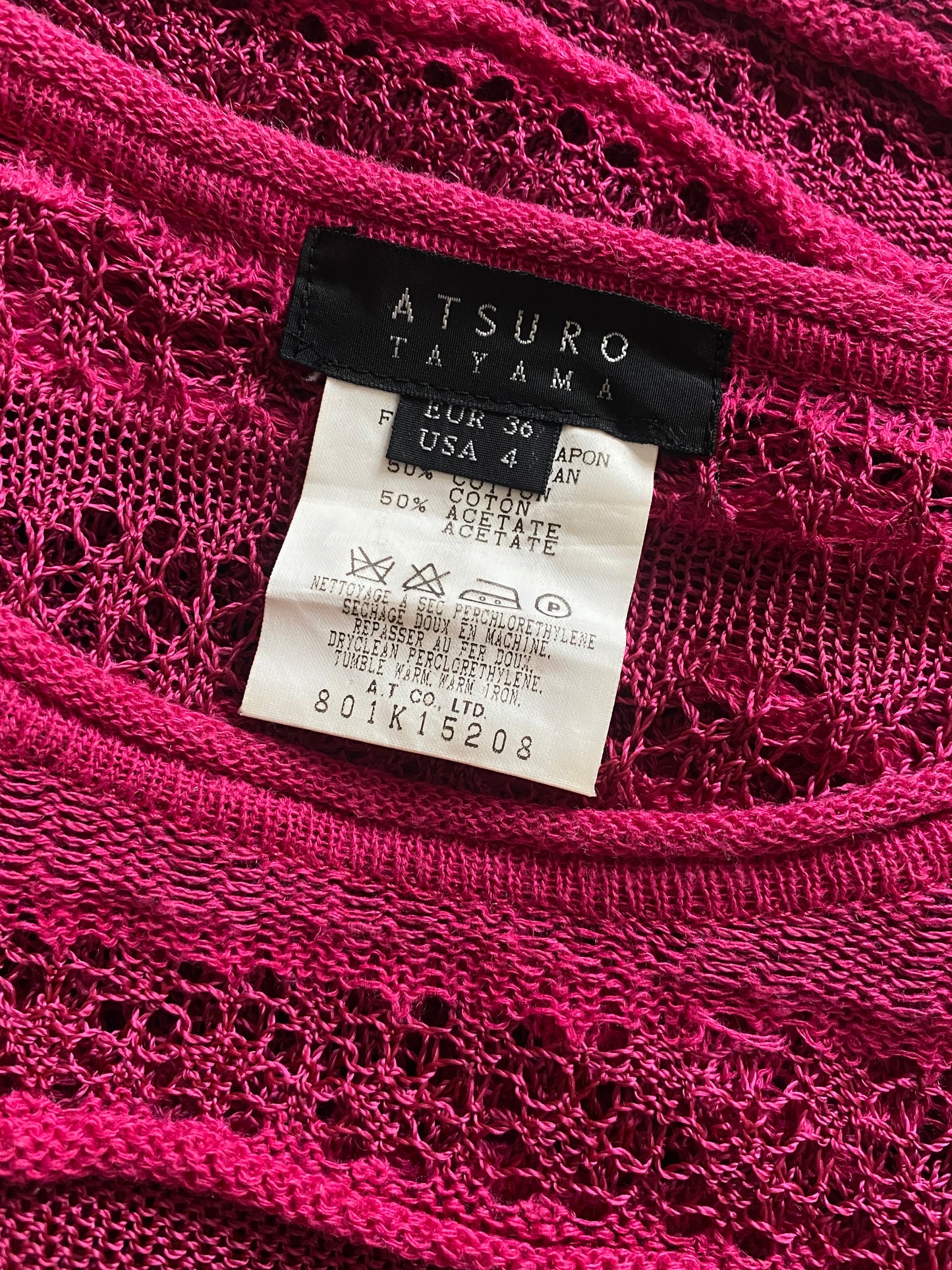 atsuro tayama fuschia loose gauge knit