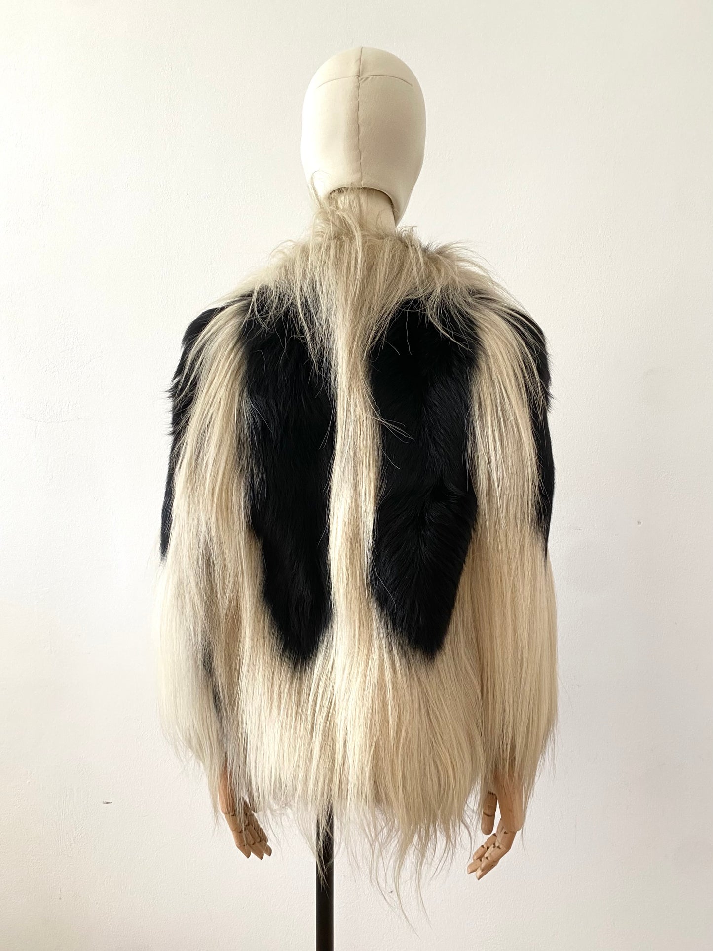 vintage colobus monkey fur coat, 1960-70s