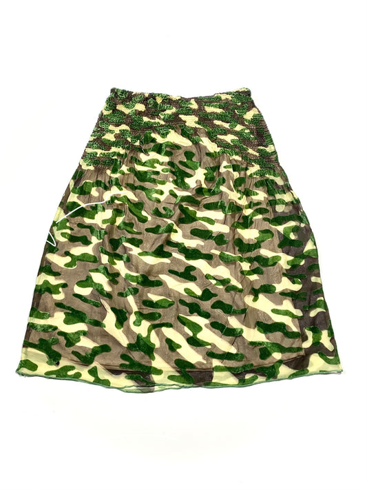 yoshiki hishinuma sheer devoré velvet camouflage skirt, s/s 2003