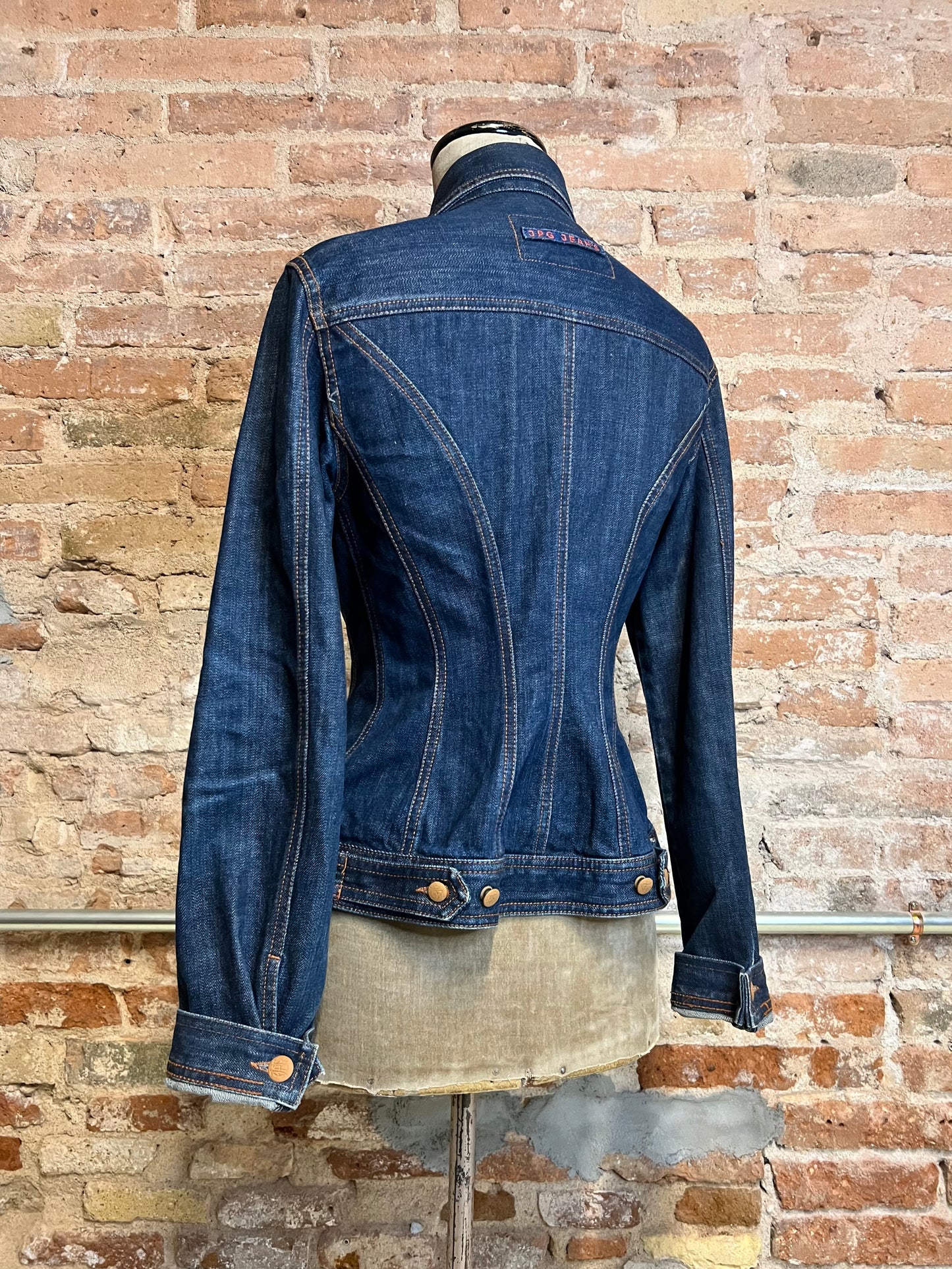 jean-paul gaultier wasp-waist corset denim jacket, 2000s