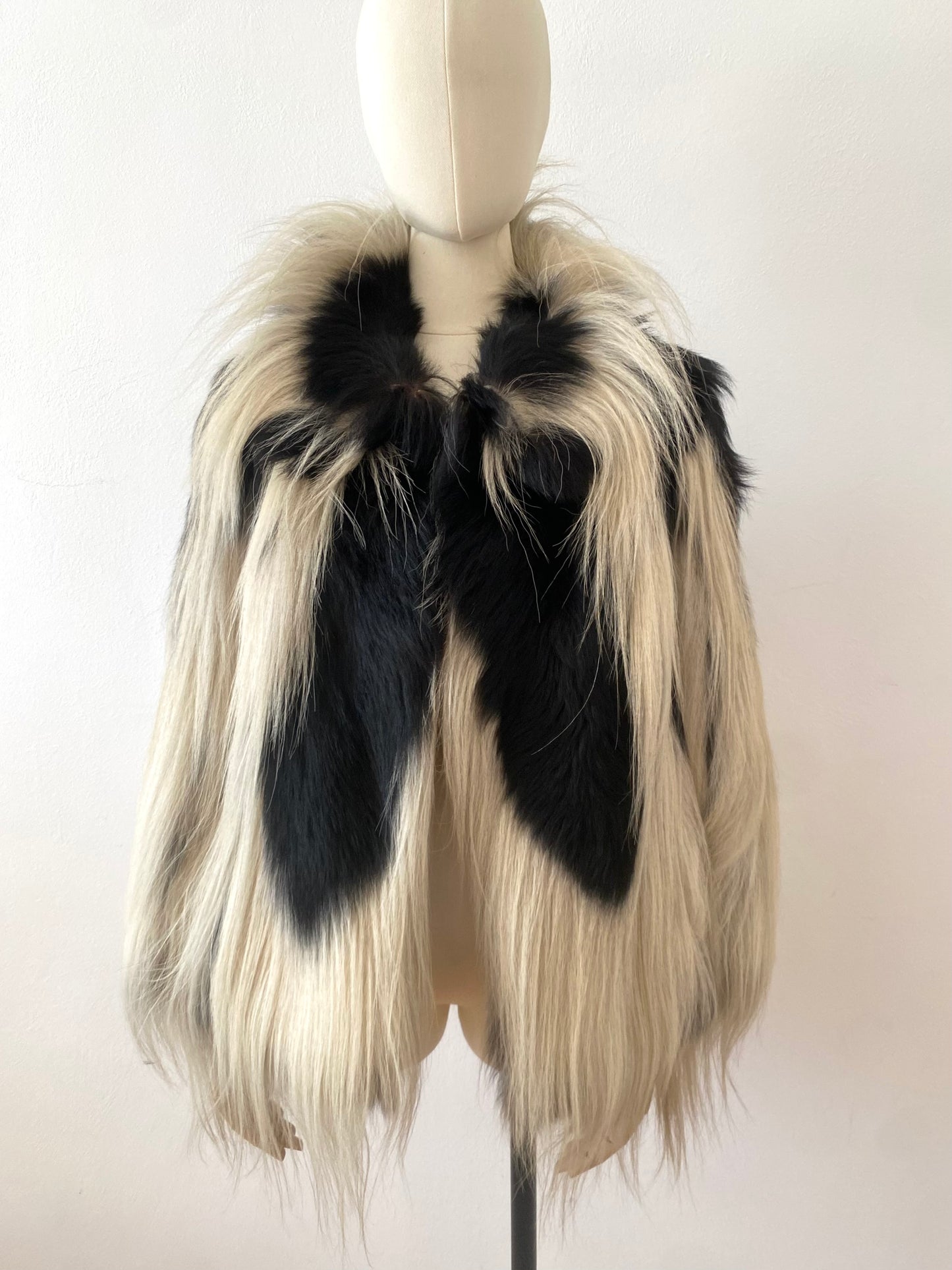 vintage colobus monkey fur coat, 1960-70s