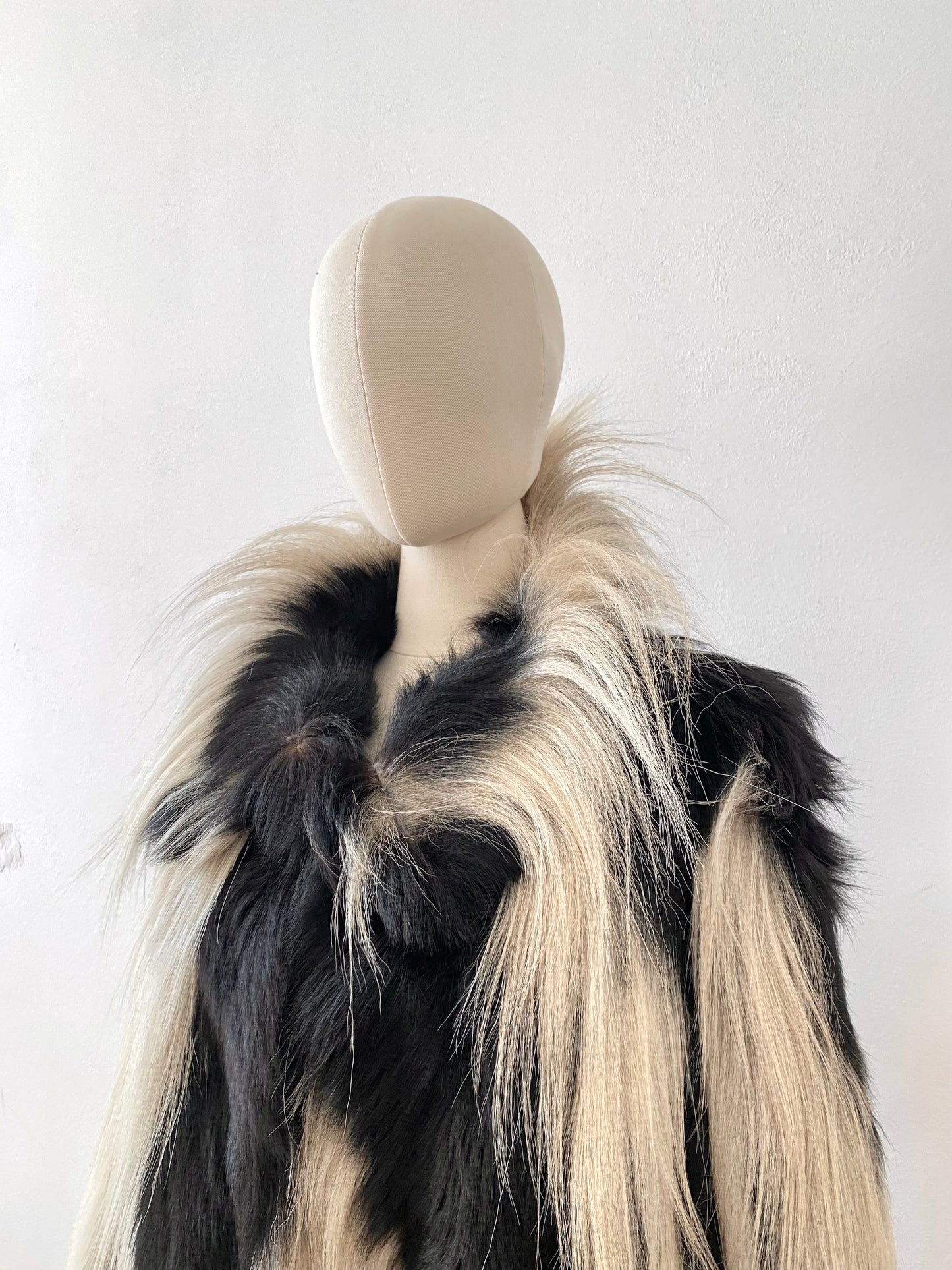 vintage colobus monkey fur coat, 1960-70s