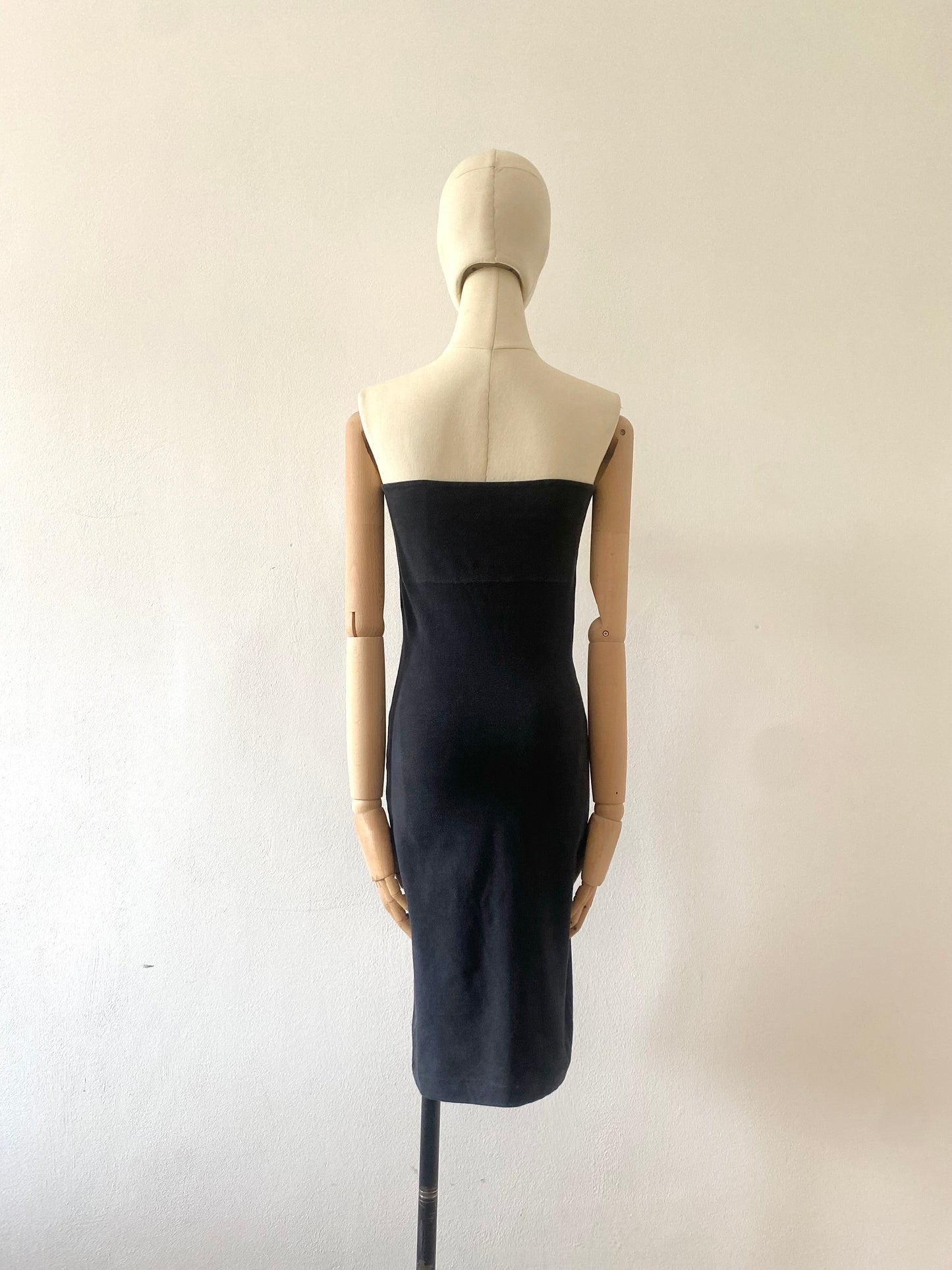 romeo gigli bodycon dress with angular bodice, s/s 1991