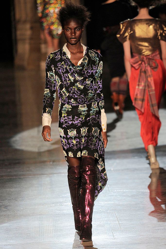 vivienne westwood metallic leather articulated “armor” boots, a/w 2010