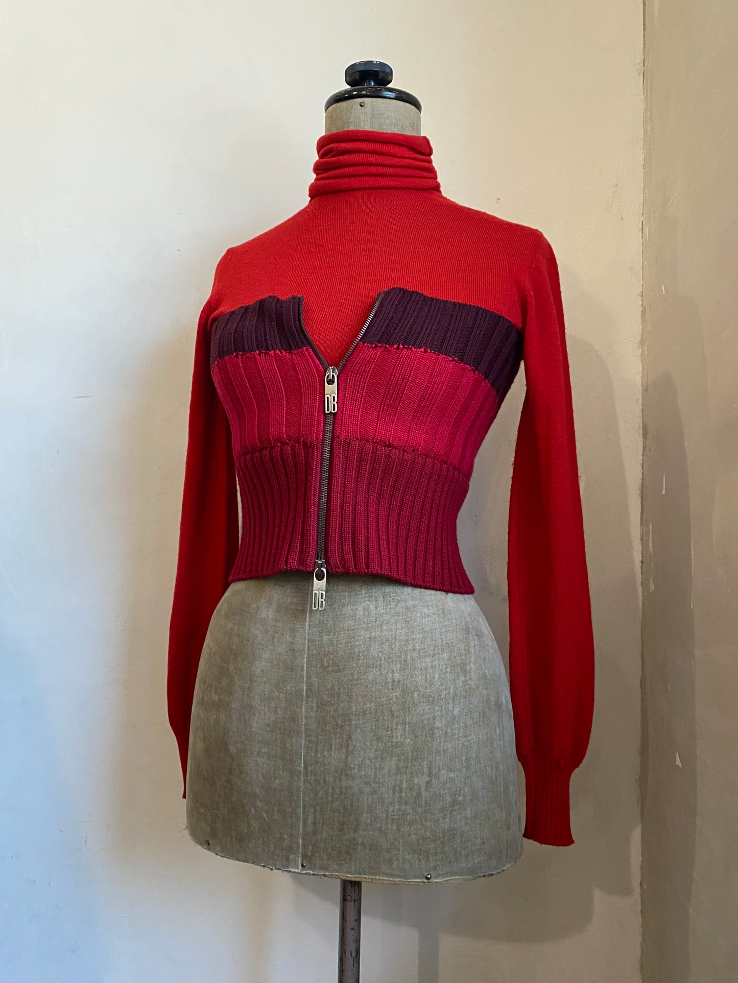 dirk bikkembergs jumper with transformable knit corset, f/w 2004