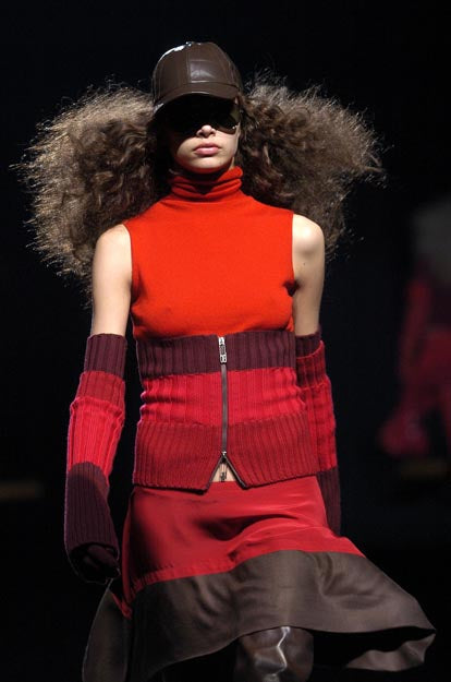 dirk bikkembergs jumper with transformable knit corset, f/w 2004