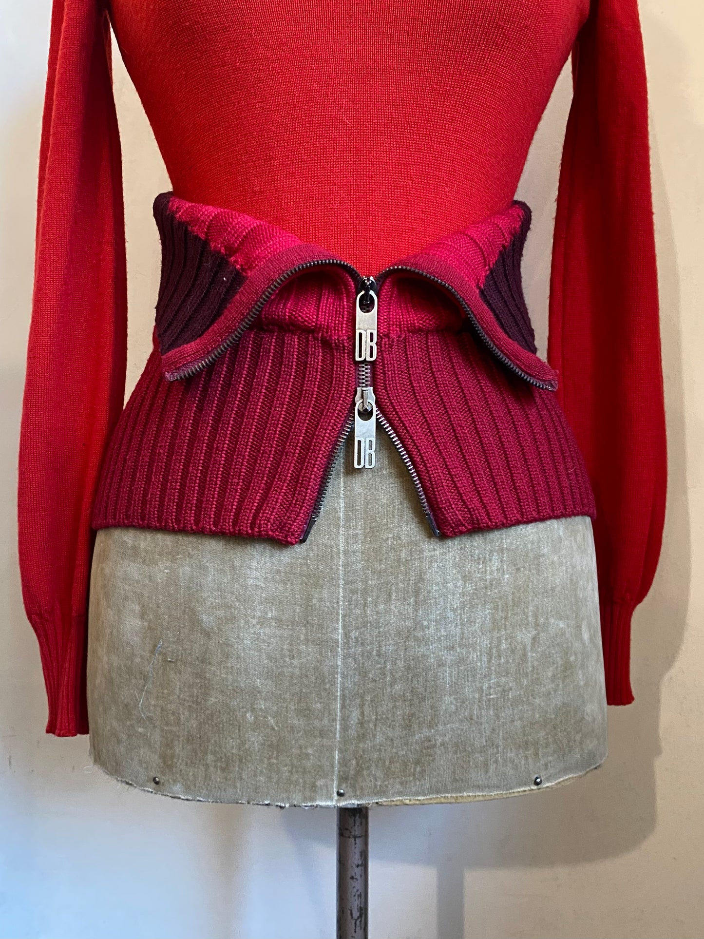 dirk bikkembergs jumper with transformable knit corset, f/w 2004