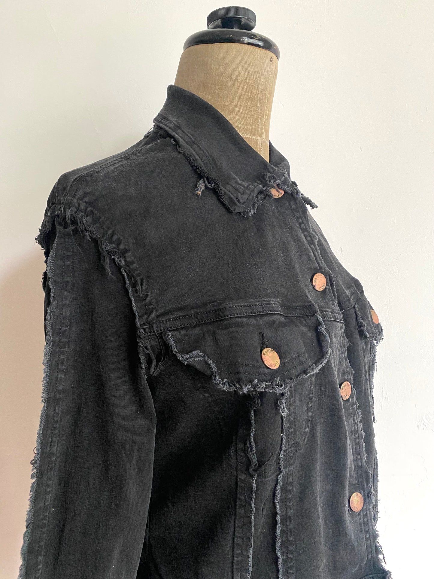 plein sud destroyed denim jacket, 2000s