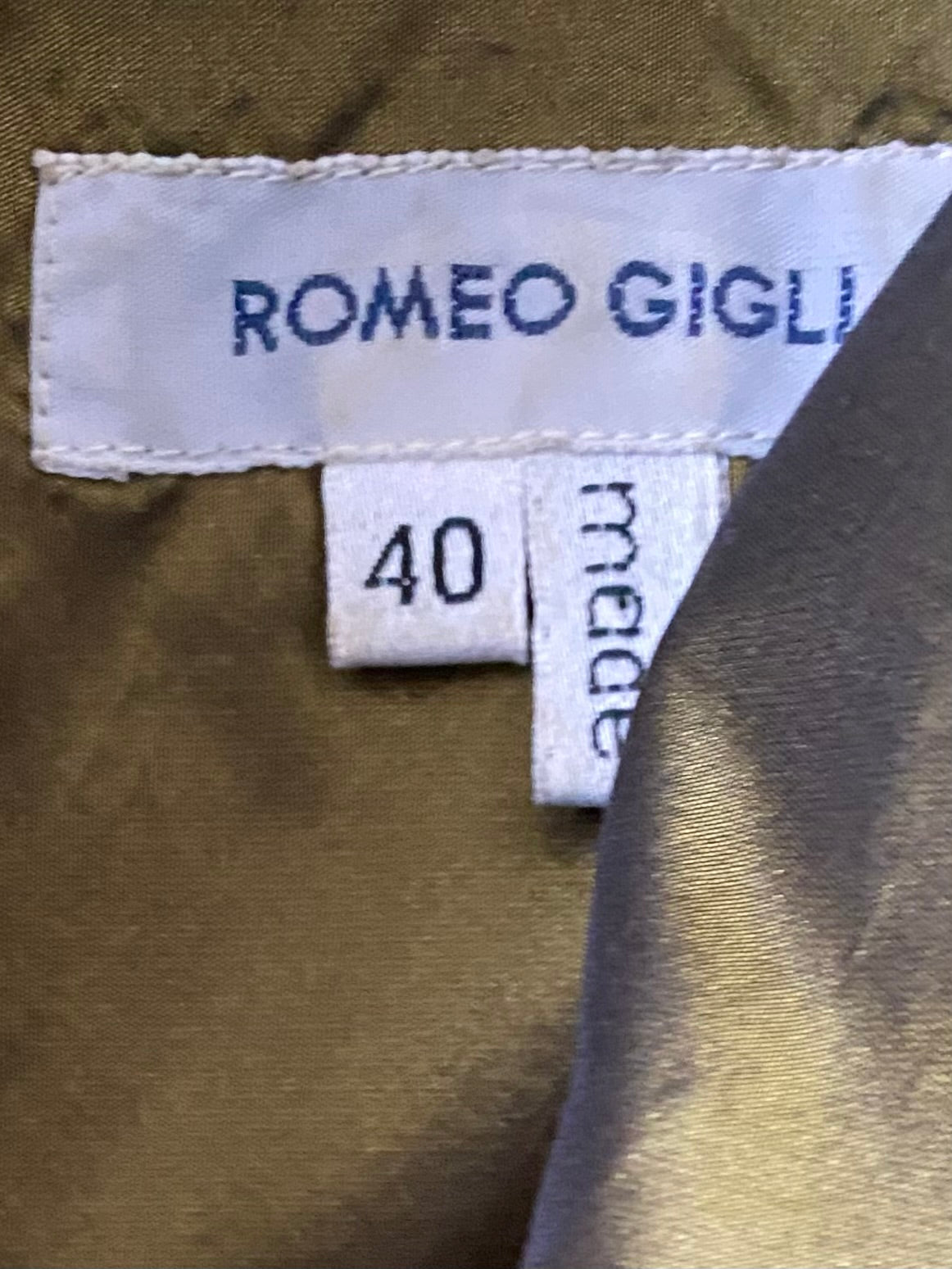 romeo gigli silk shirt-jacket with exaggerated collar, f/w 1989