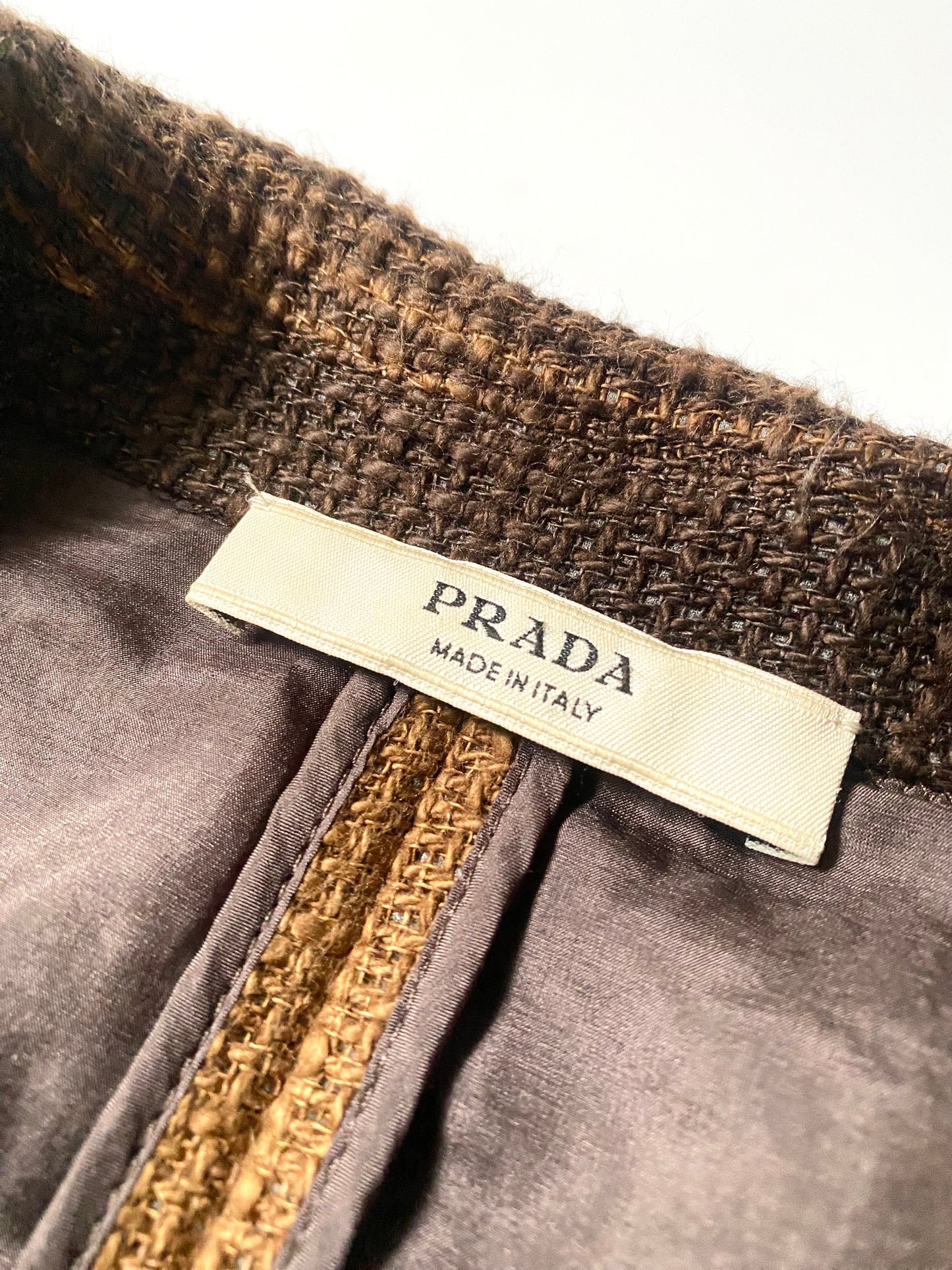 prada geometric print tweed blazer, s/s 2005