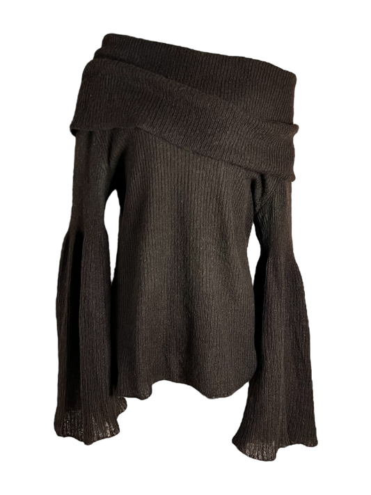 krizia off the shoulder knit with bell sleeves, a/w 1993
