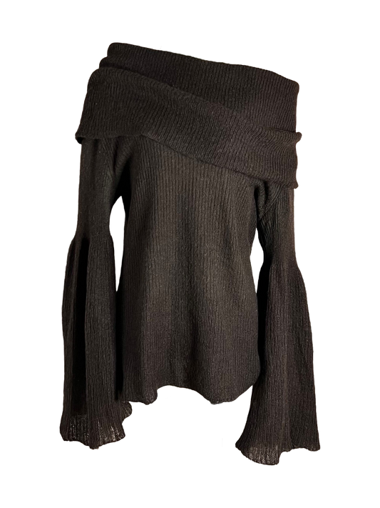 krizia off the shoulder knit with bell sleeves, a/w 1993