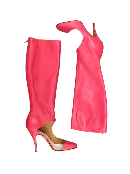 maison martin margiela fuschia cutout boots, s/s 2009