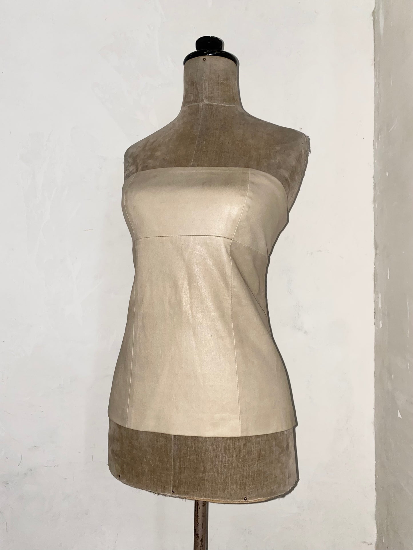 maison martin margiela ecru leather bustier, s/s 2012