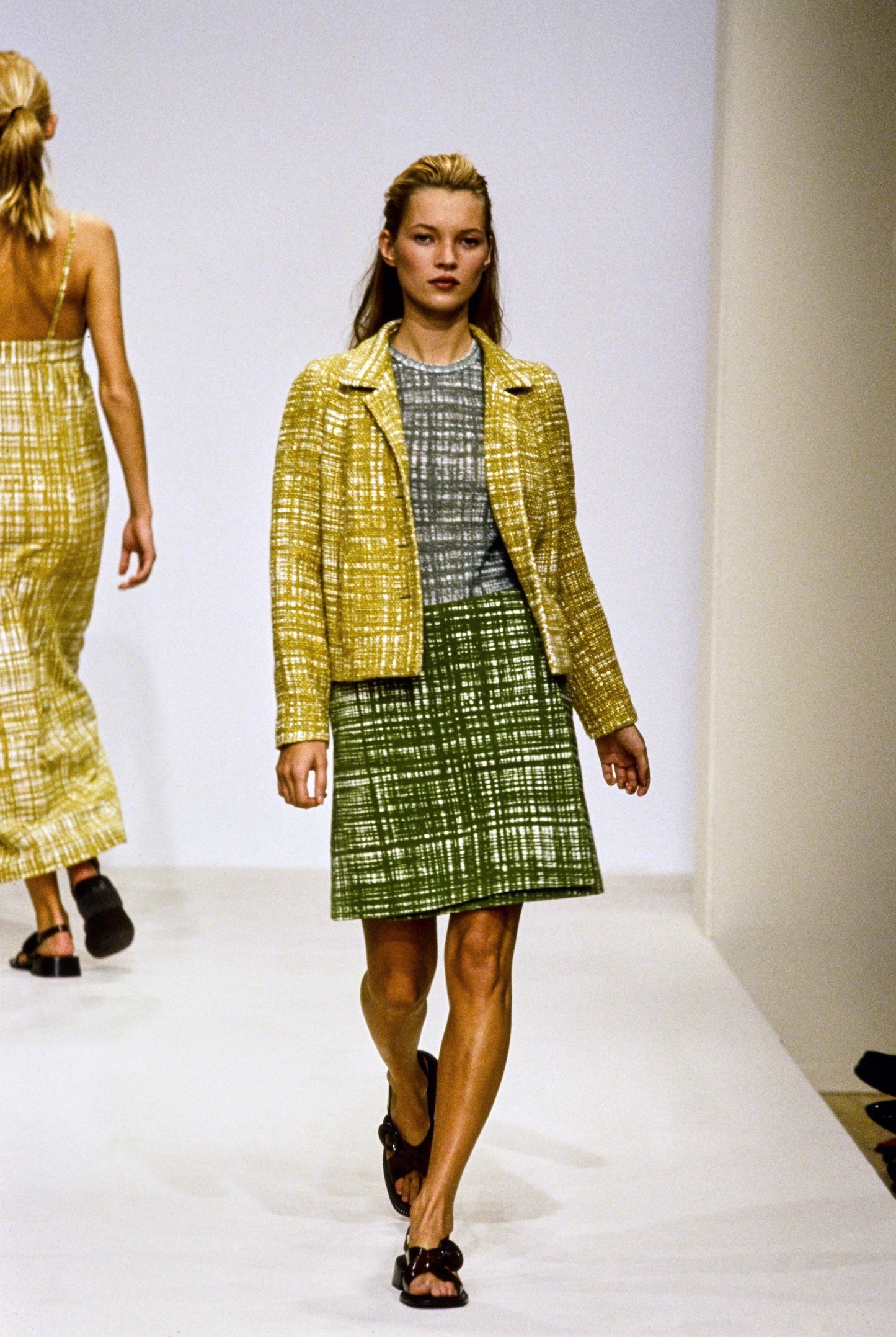 prada check dress in navy, s/s 1996 (re-edition)