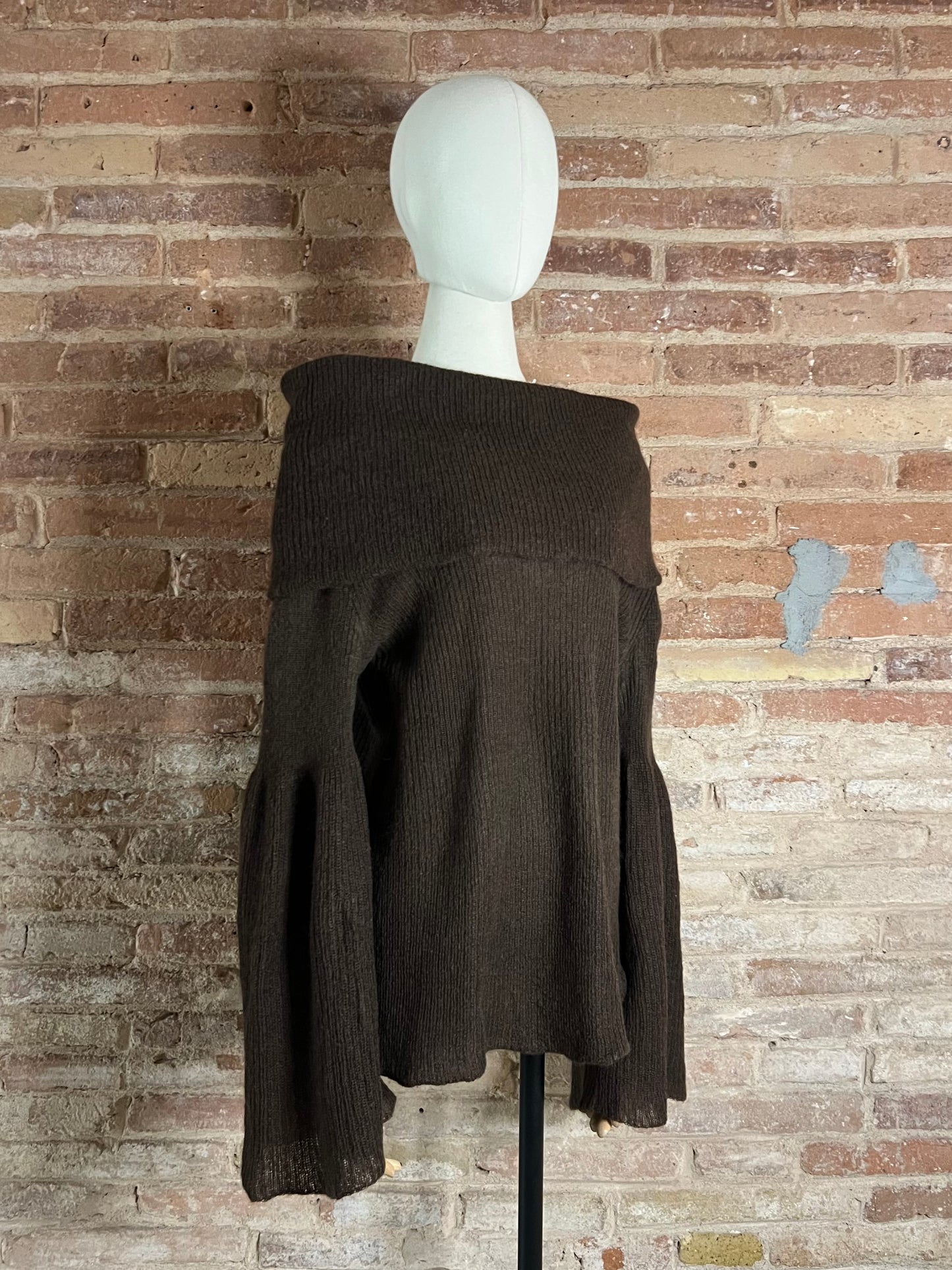 krizia off the shoulder knit with bell sleeves, a/w 1993