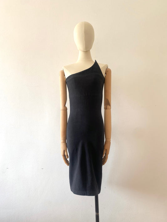 romeo gigli bodycon dress with angular bodice, s/s 1991