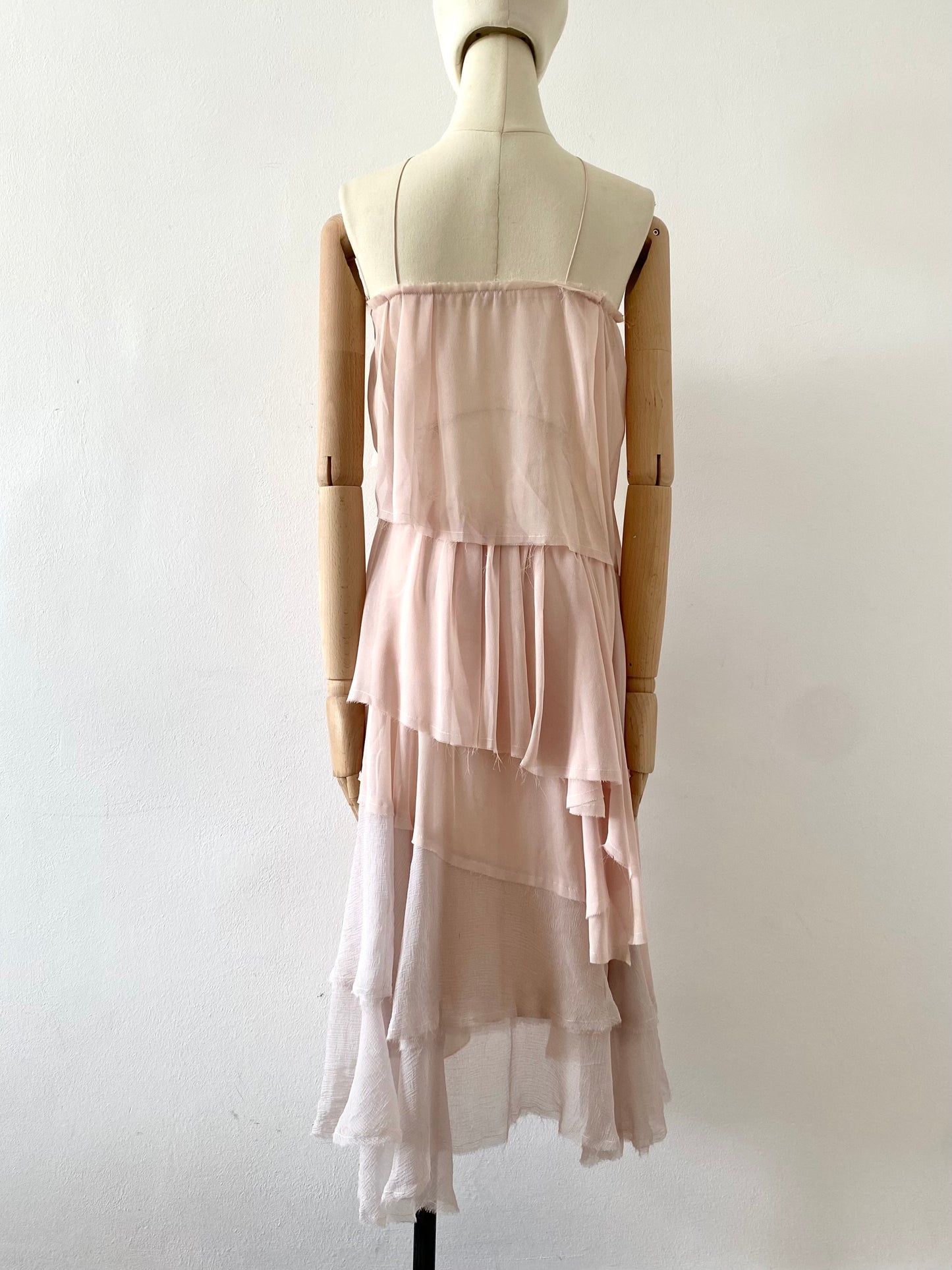 nina ricci draped silk chiffon bias cut dress, s/s 2013