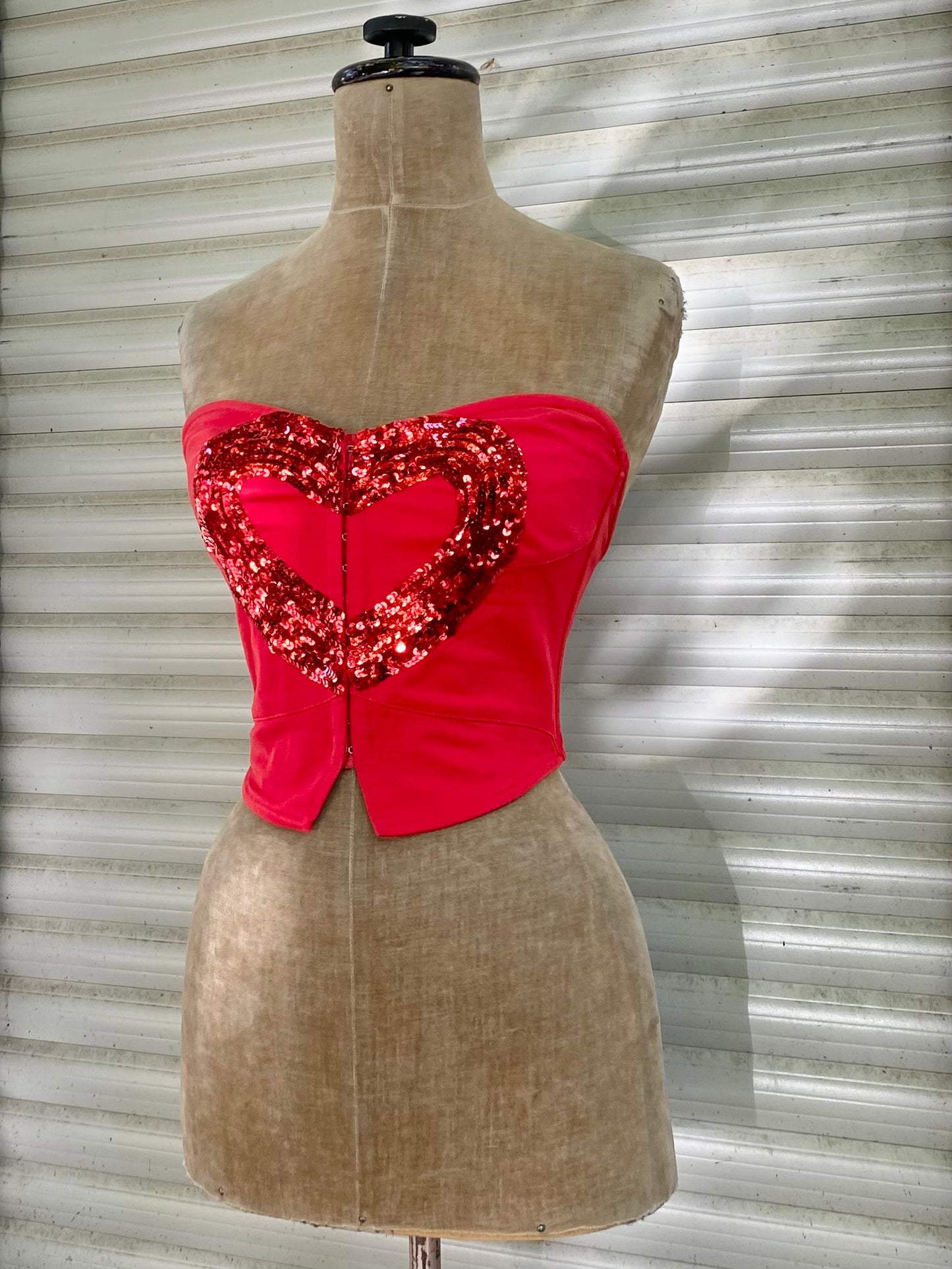 voyage passion “heart” paillette corset, 2000s