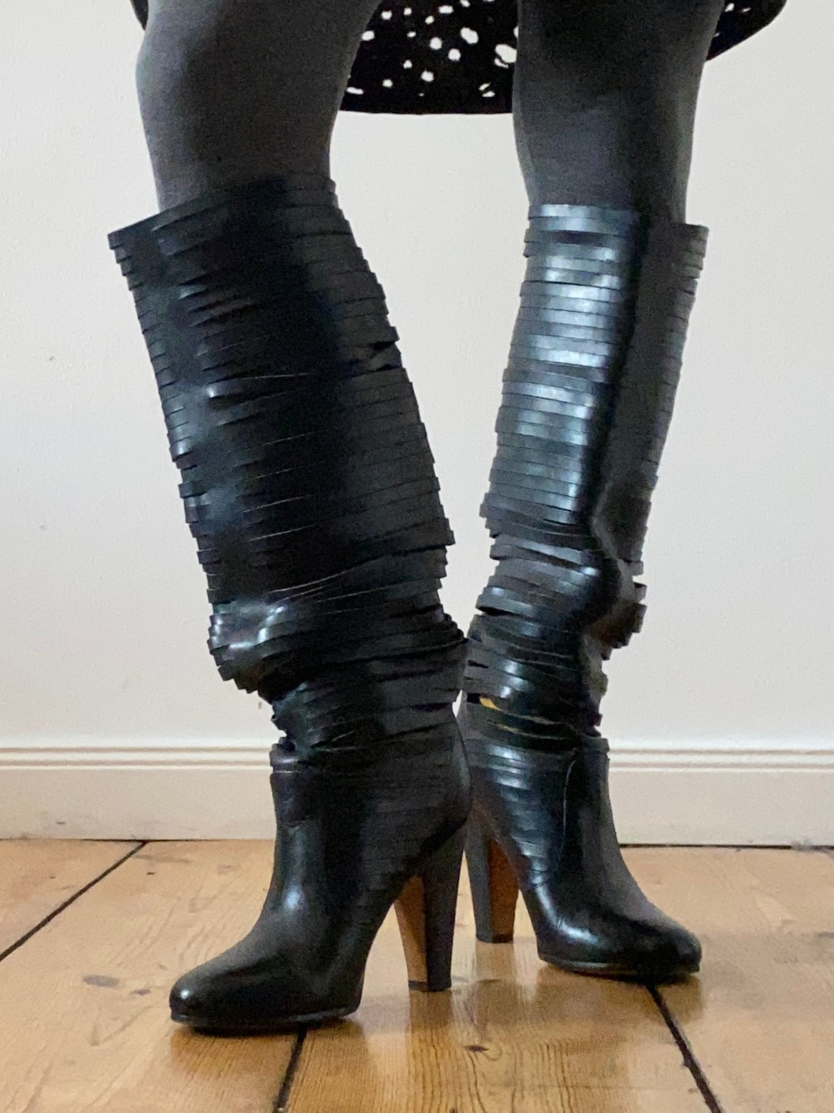 maison martin margiela slashed knee high boots, s/s 2008