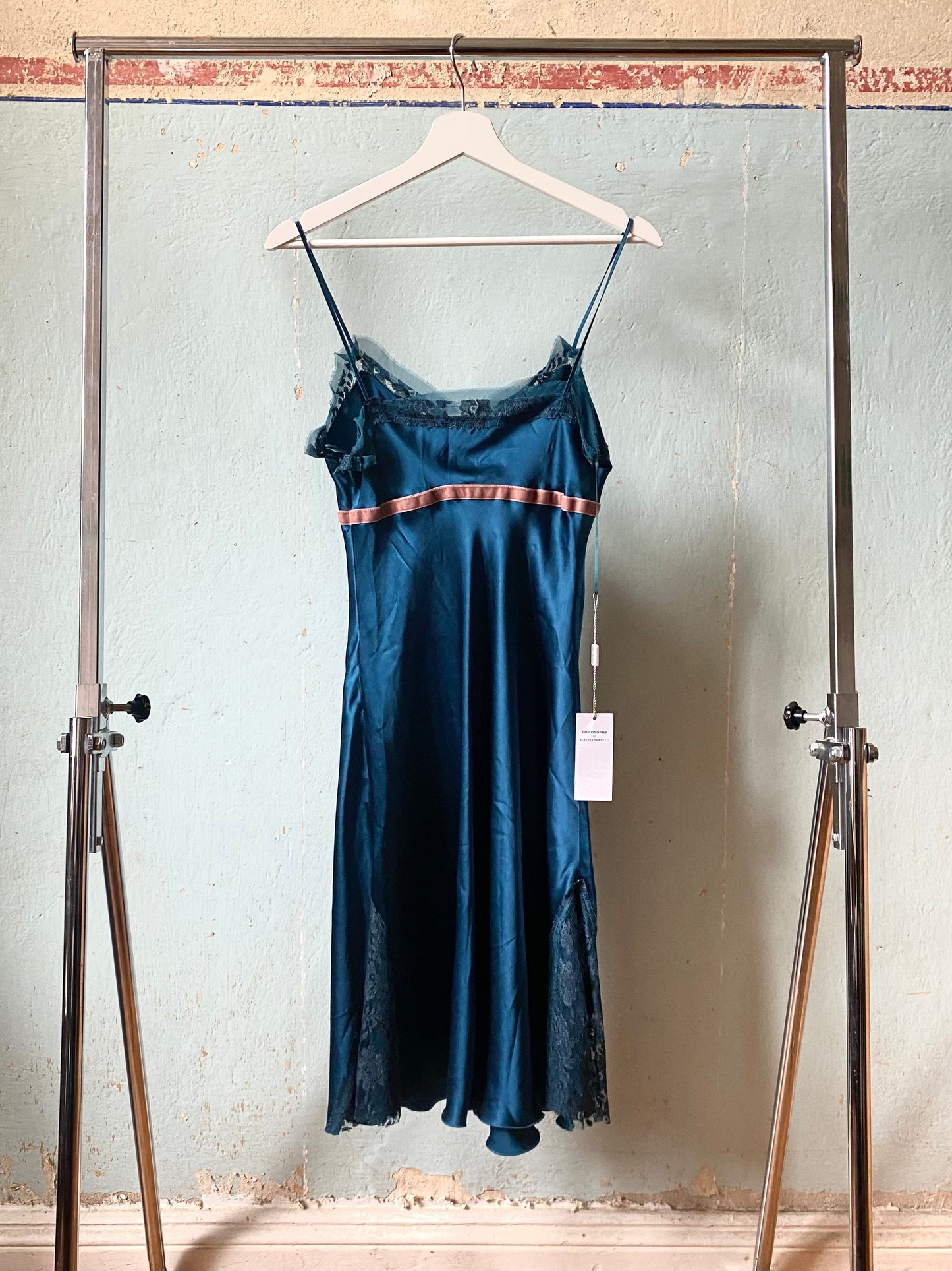 alberta ferretti (philosophy) silk and lace slip dress, 90s/2000s