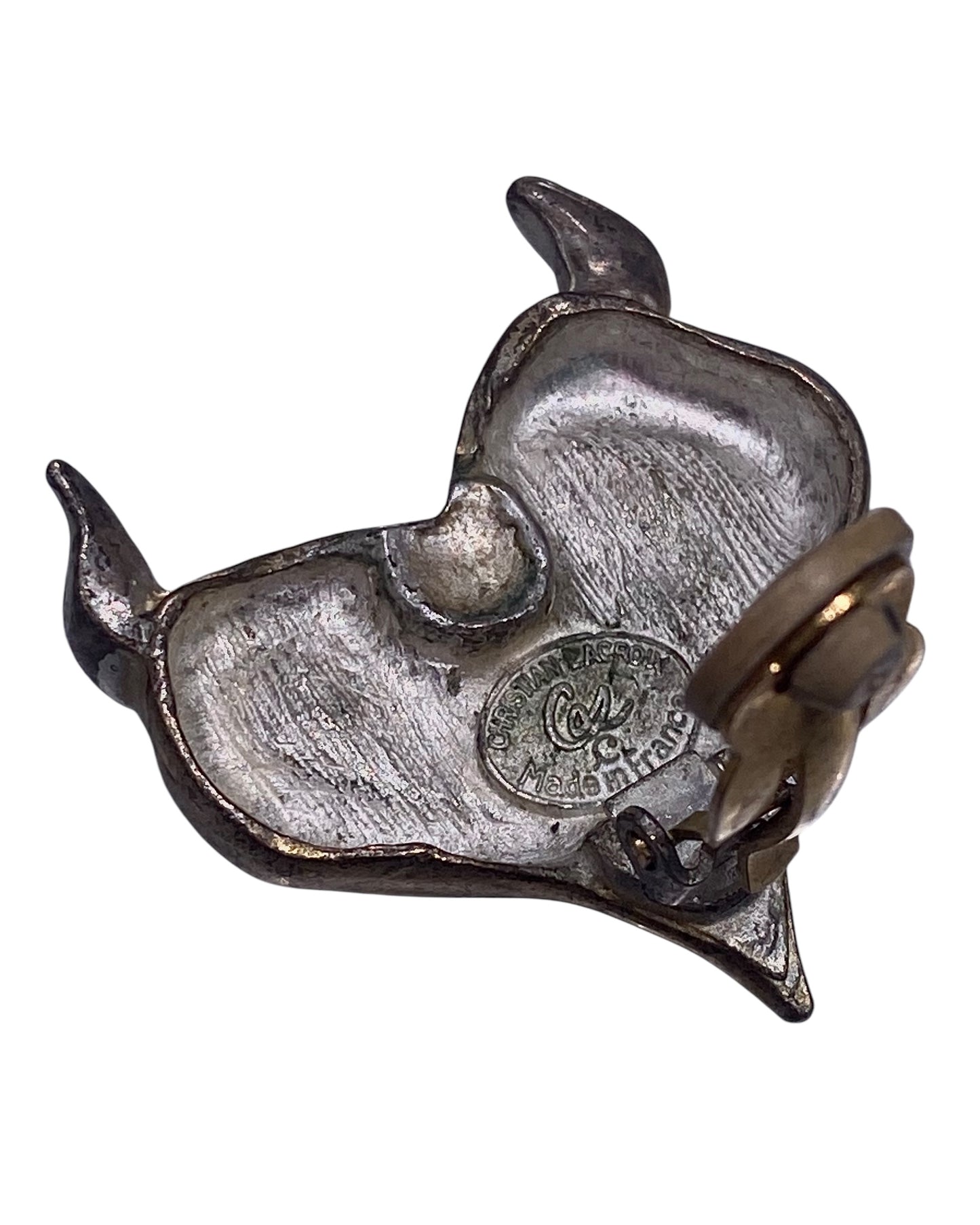 christian lacroix “horned-heart” clip on earrings, 1990s
