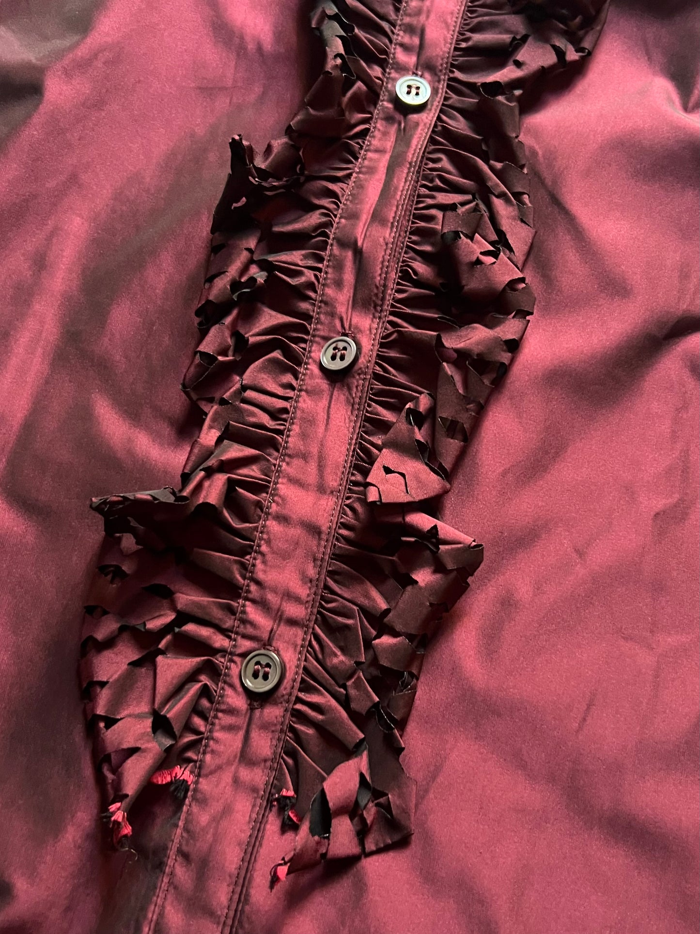 romeo gigli laser cut placket shirt, a/w 2003