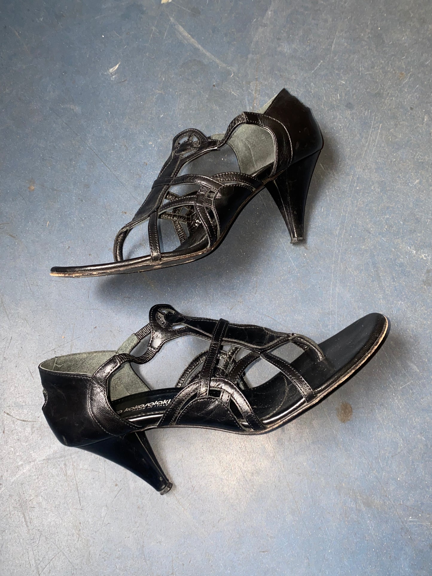 sophia kokosalaki sandals with cutouts and small heel, s/s 2004