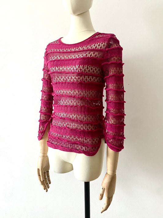 atsuro tayama fuschia loose gauge knit