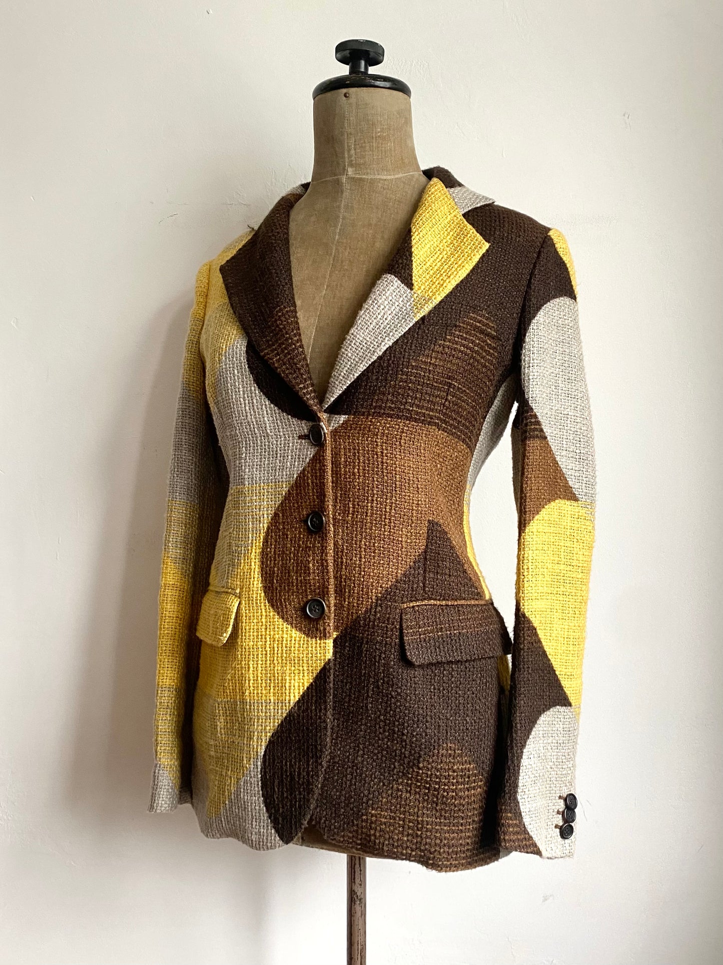 prada geometric print tweed blazer, s/s 2005