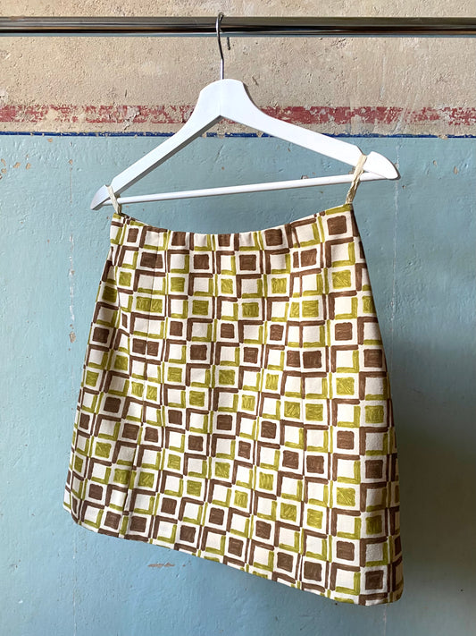 prada geometric print skirt, s/s 1996