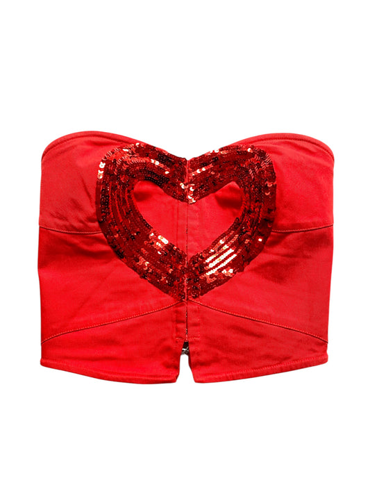 voyage passion “heart” paillette corset, 2000s