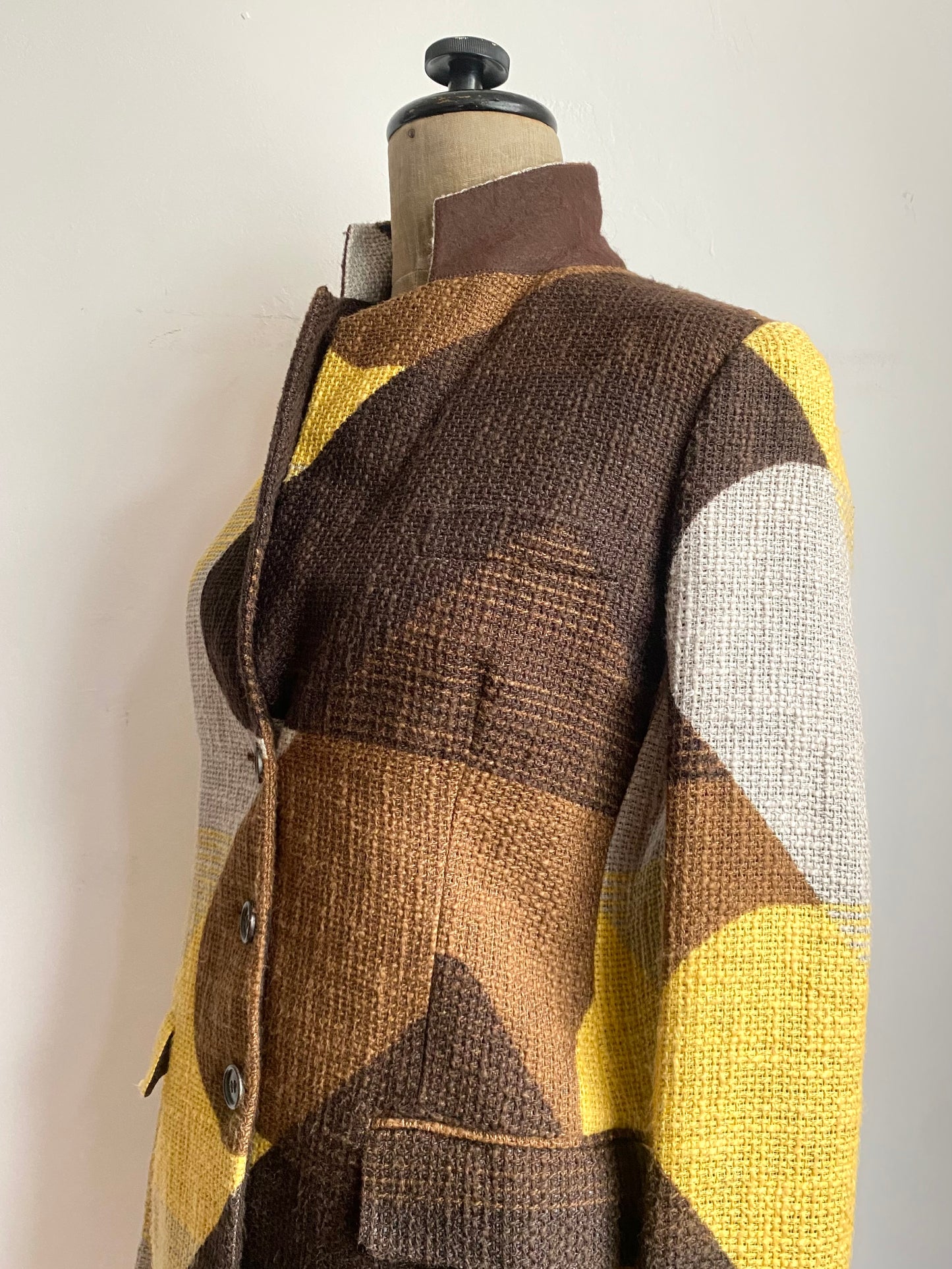 prada geometric print tweed blazer, s/s 2005