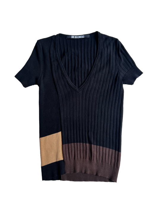 dirk bikkembergs color-blocked short sleeve knit, 1990s