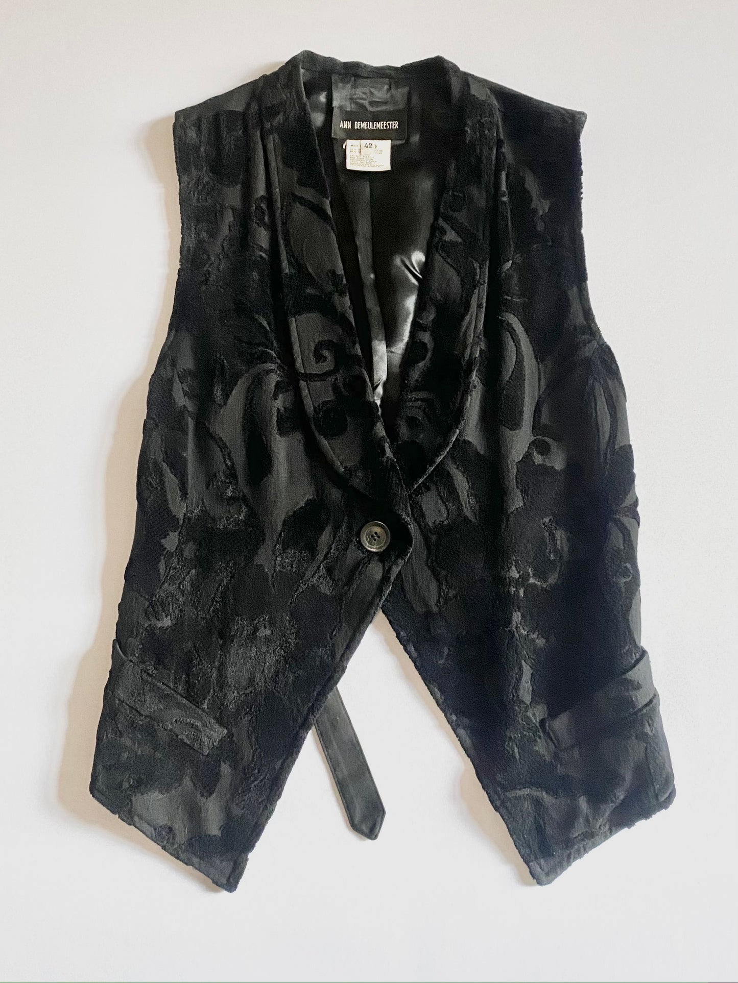 ann demeulemeester brocade velvet waistcoat, f/w 1994