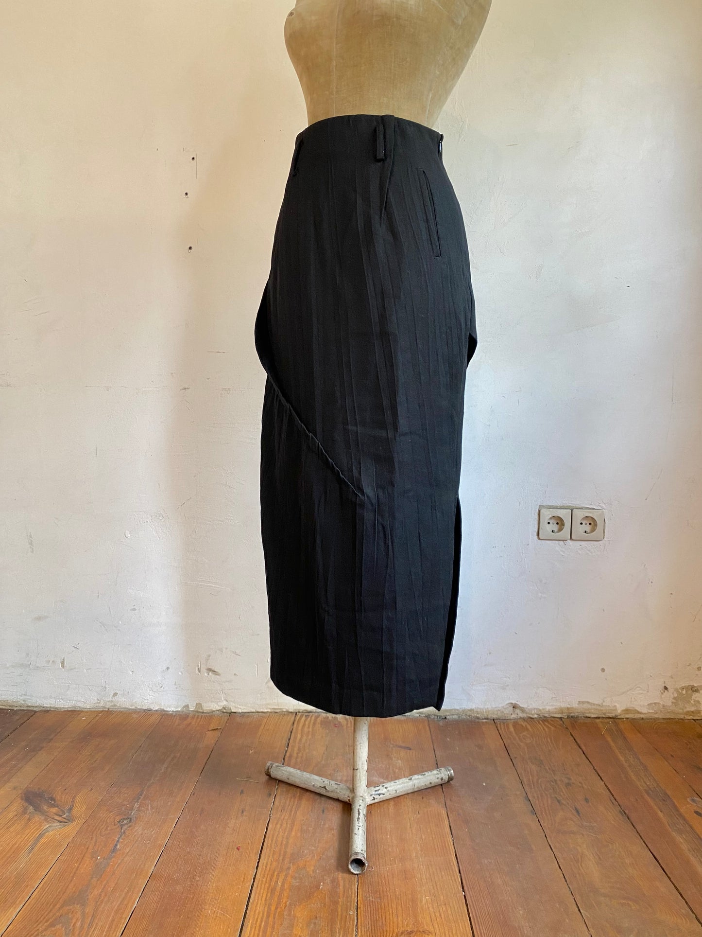 atsuro tayama high waist skirt with asymmetric darts, mid-late 90s