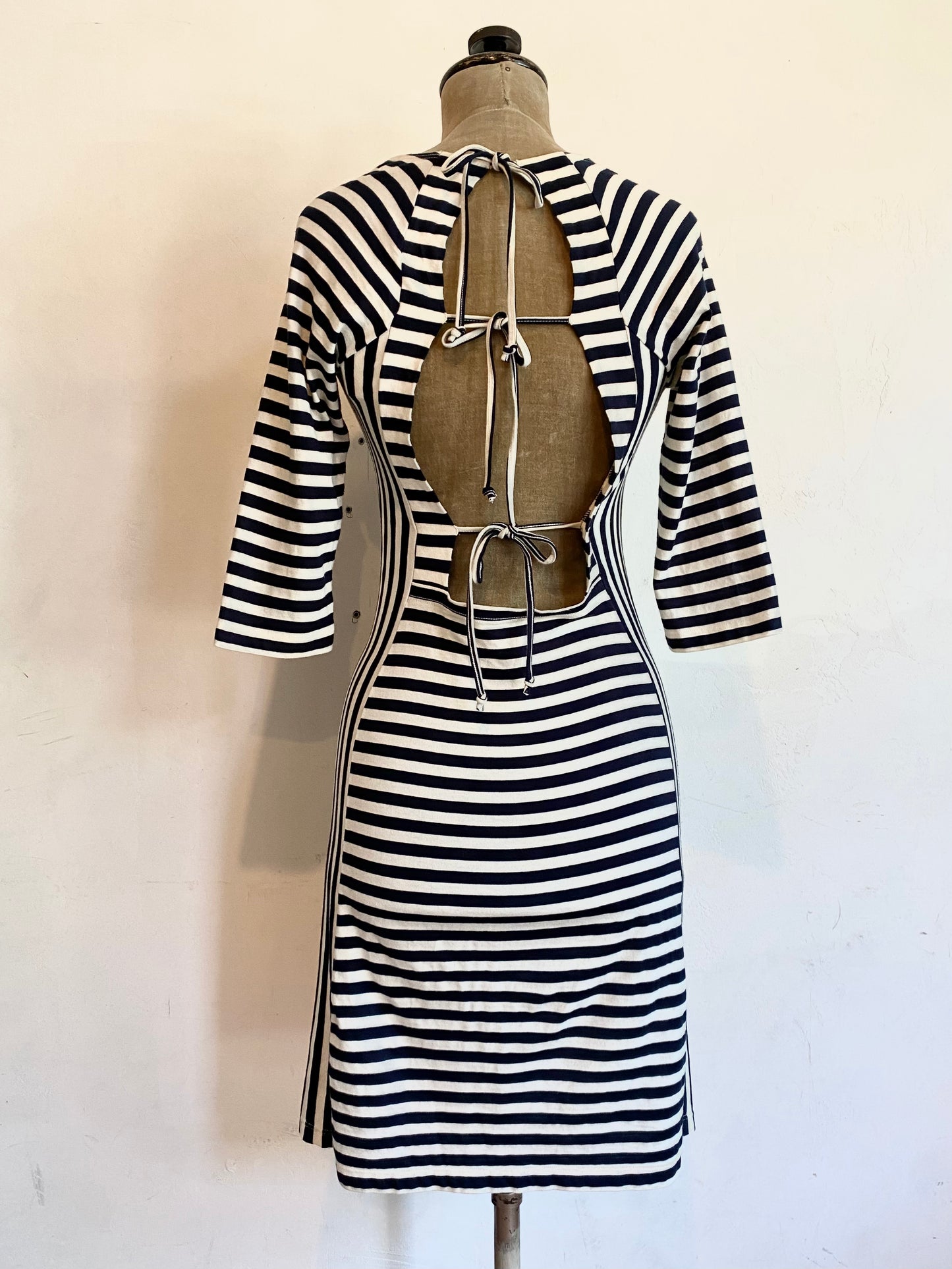 jean paul gaultier striped dress with 3D bust, 90s