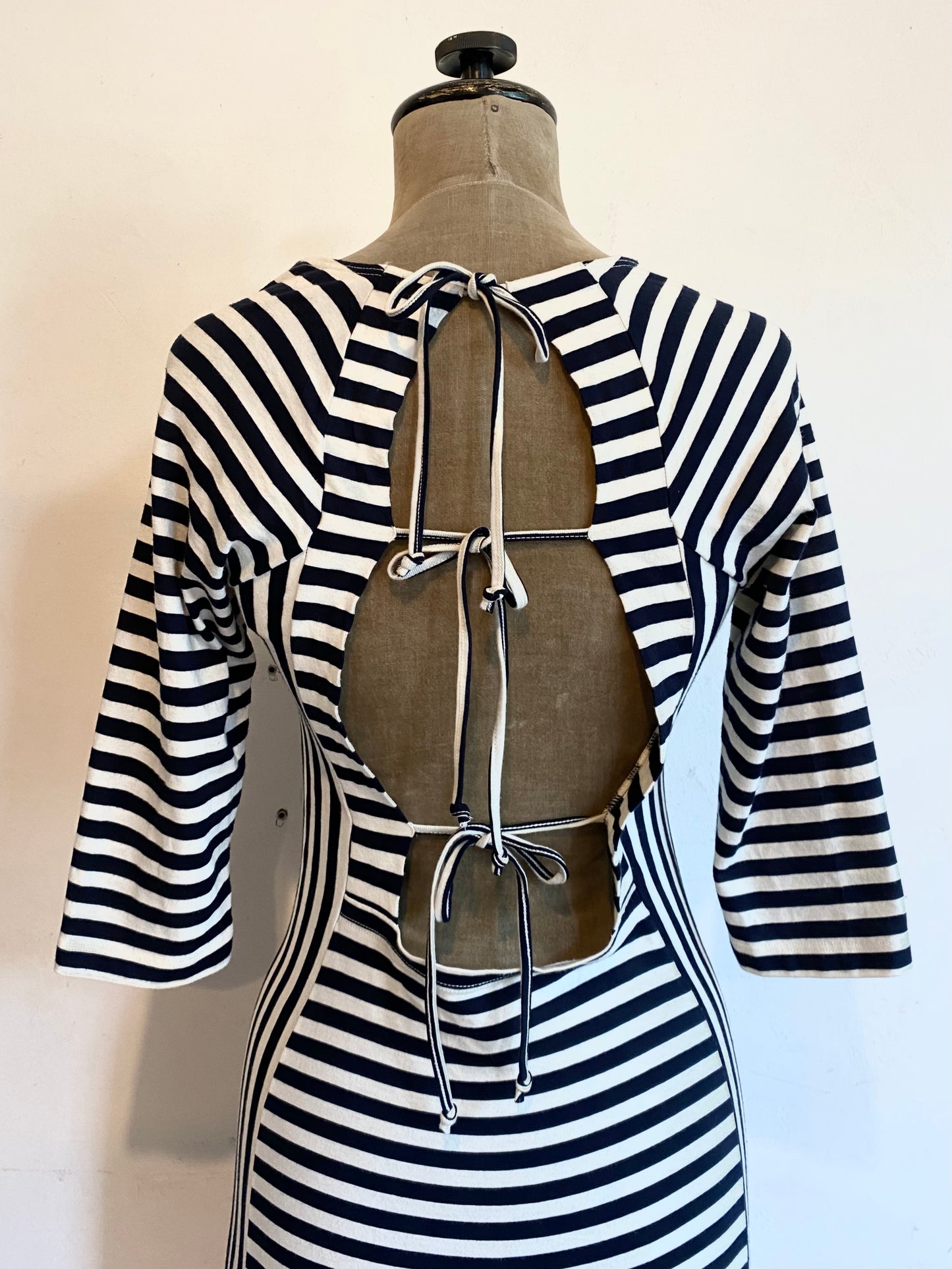 jean paul gaultier striped dress with 3D bust, 90s