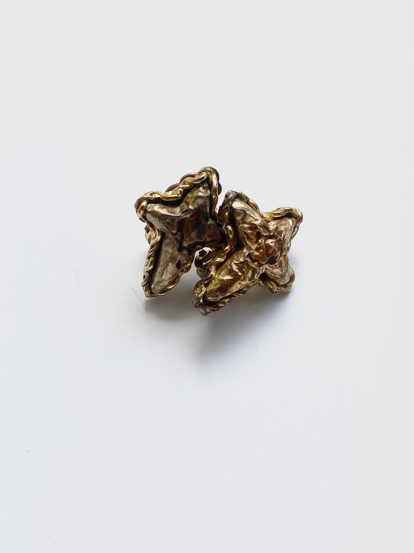 christian lacroix brutalist resin detail clip on earrings, 80s-90s