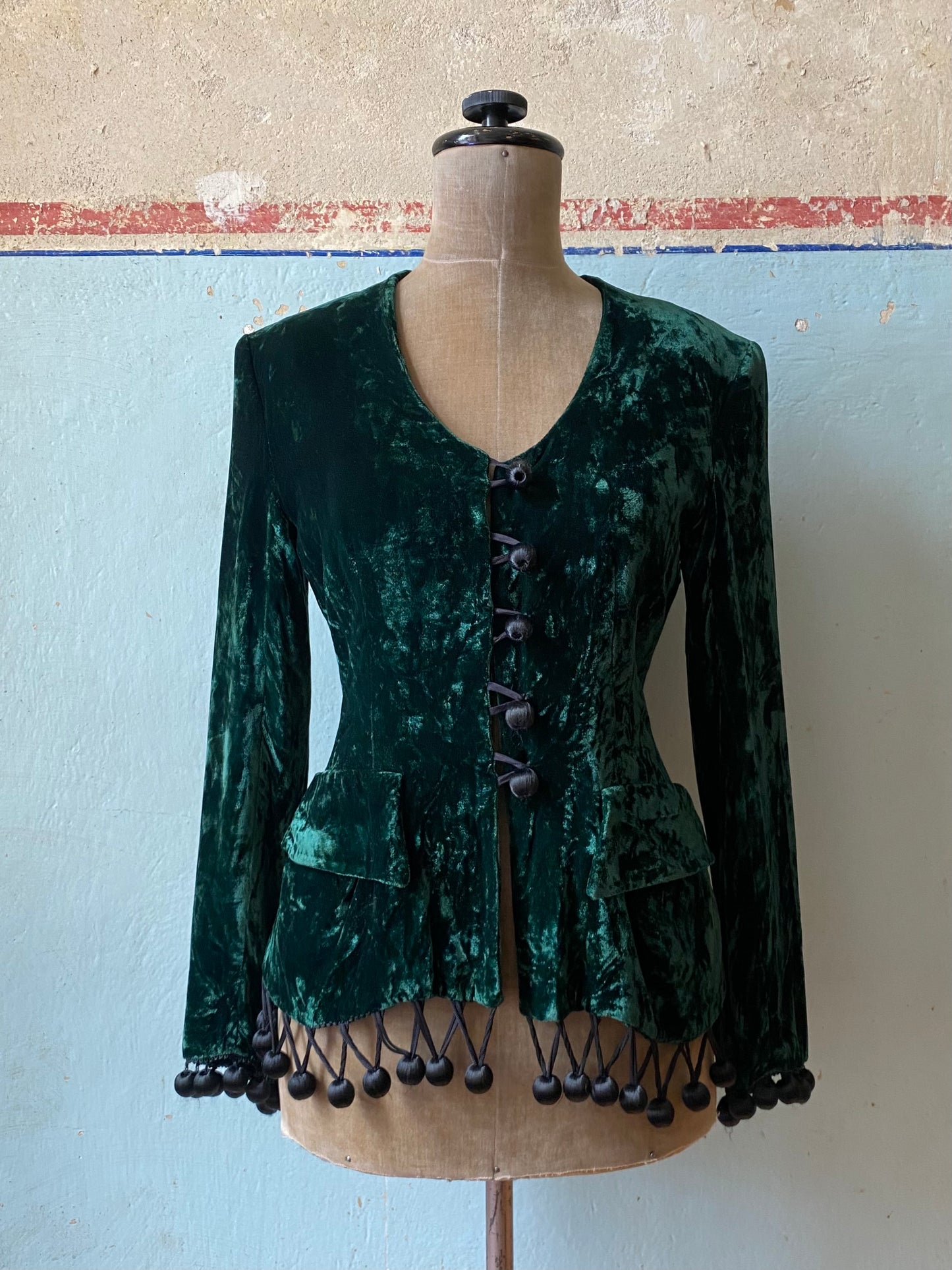 lolita lempicka velvet bobble fringe jacket, f/w 1989