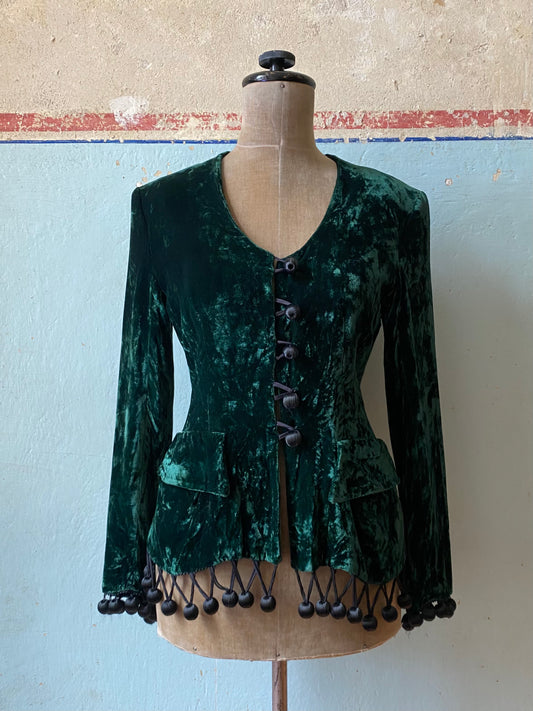 lolita lempicka velvet bobble fringe jacket, f/w 1989