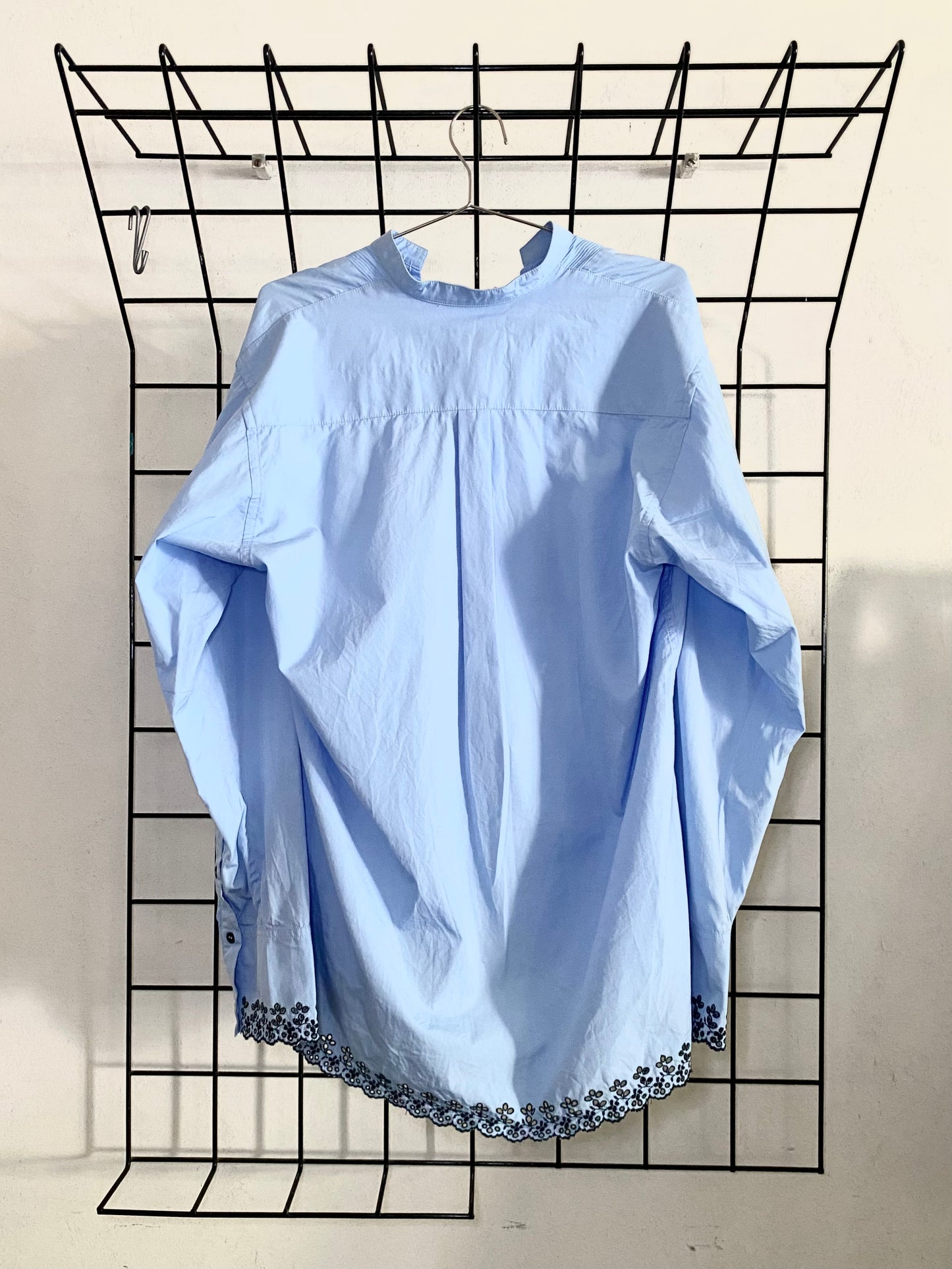 paco rabanne oversized shirt with swiss eyelet hem, 2000s