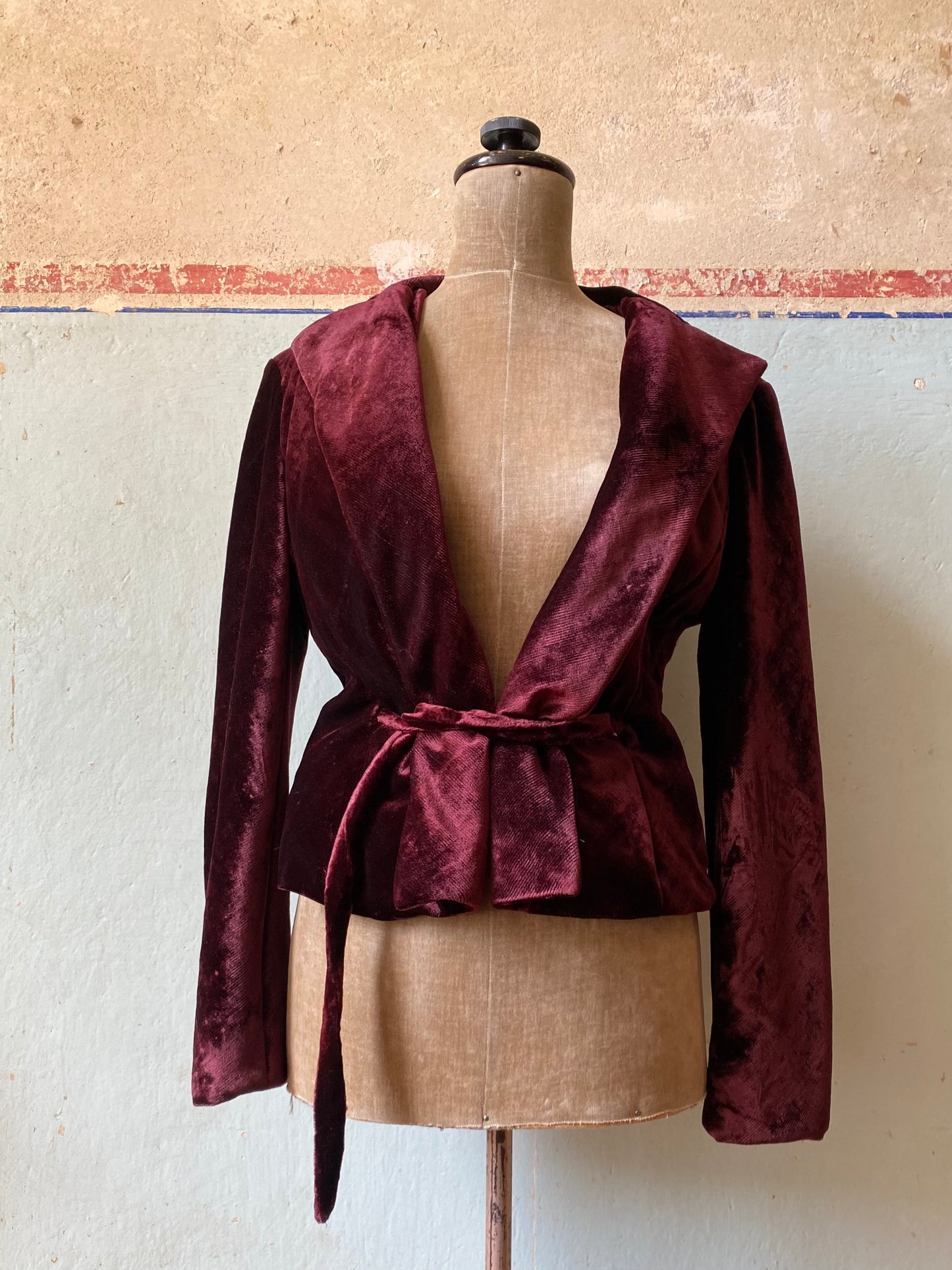 lawrence steele burgundy velvet evening jacket, f/w 1997