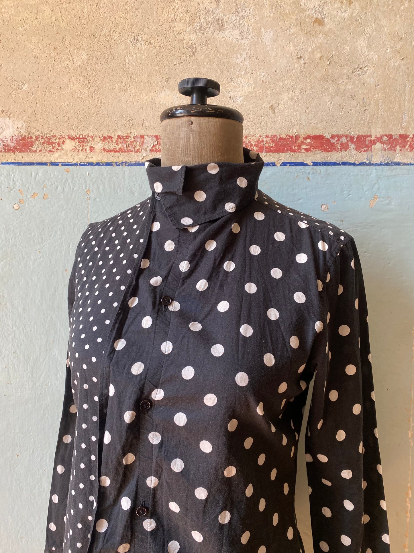 y’s by yohji yamamoto polka dot shirt, early-mid 00s