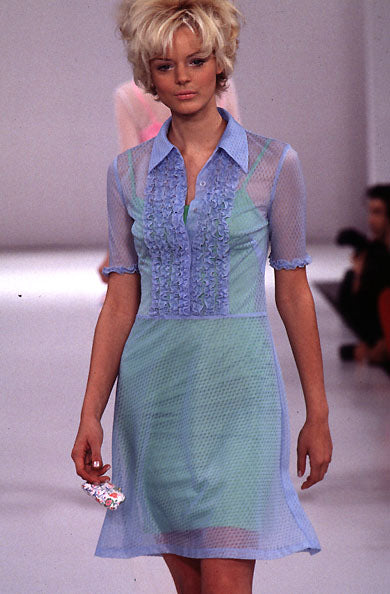 vivienne tam ruffle bodice mesh dress, s/s 1996