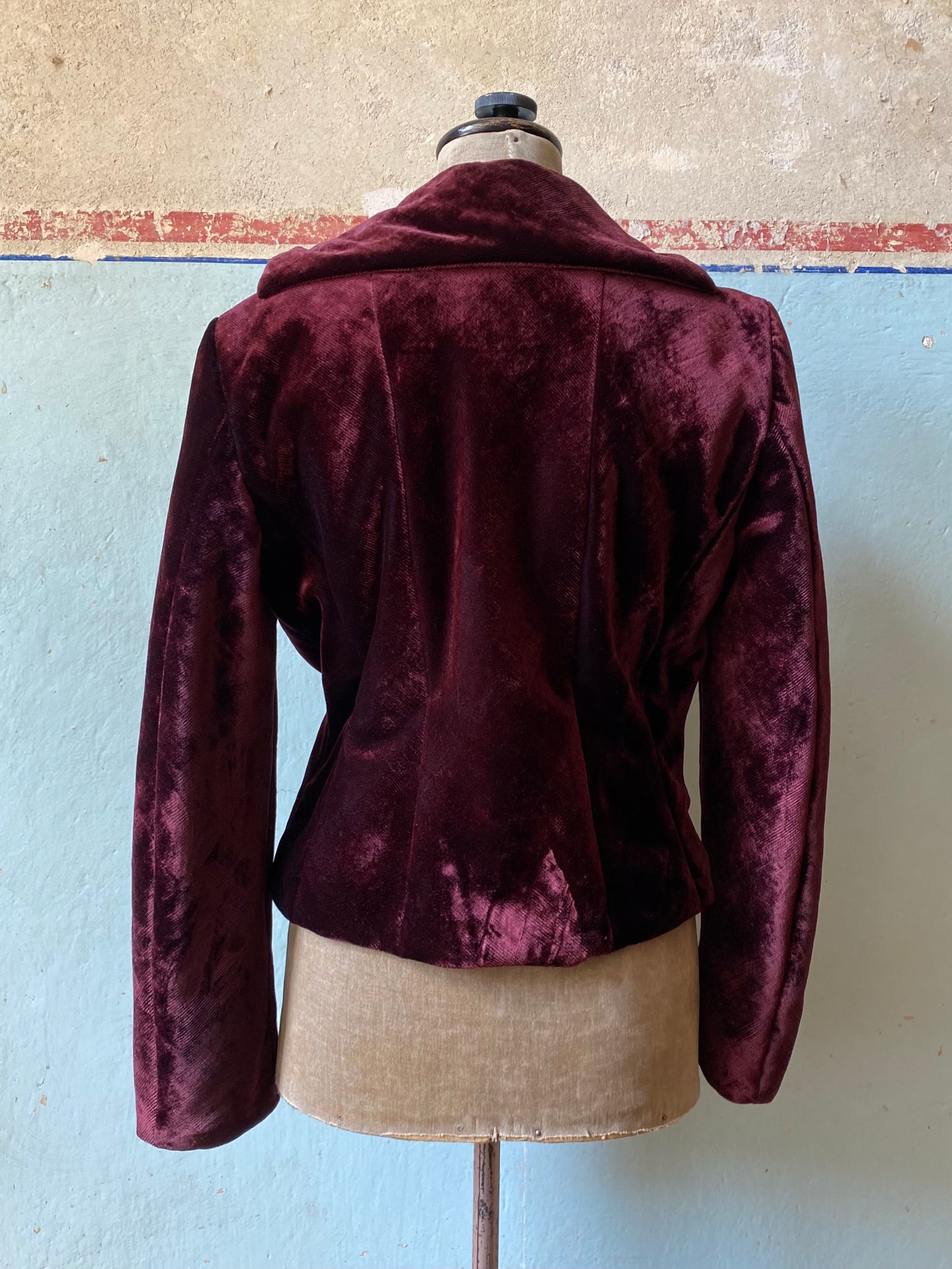 lawrence steele burgundy velvet evening jacket, f/w 1997