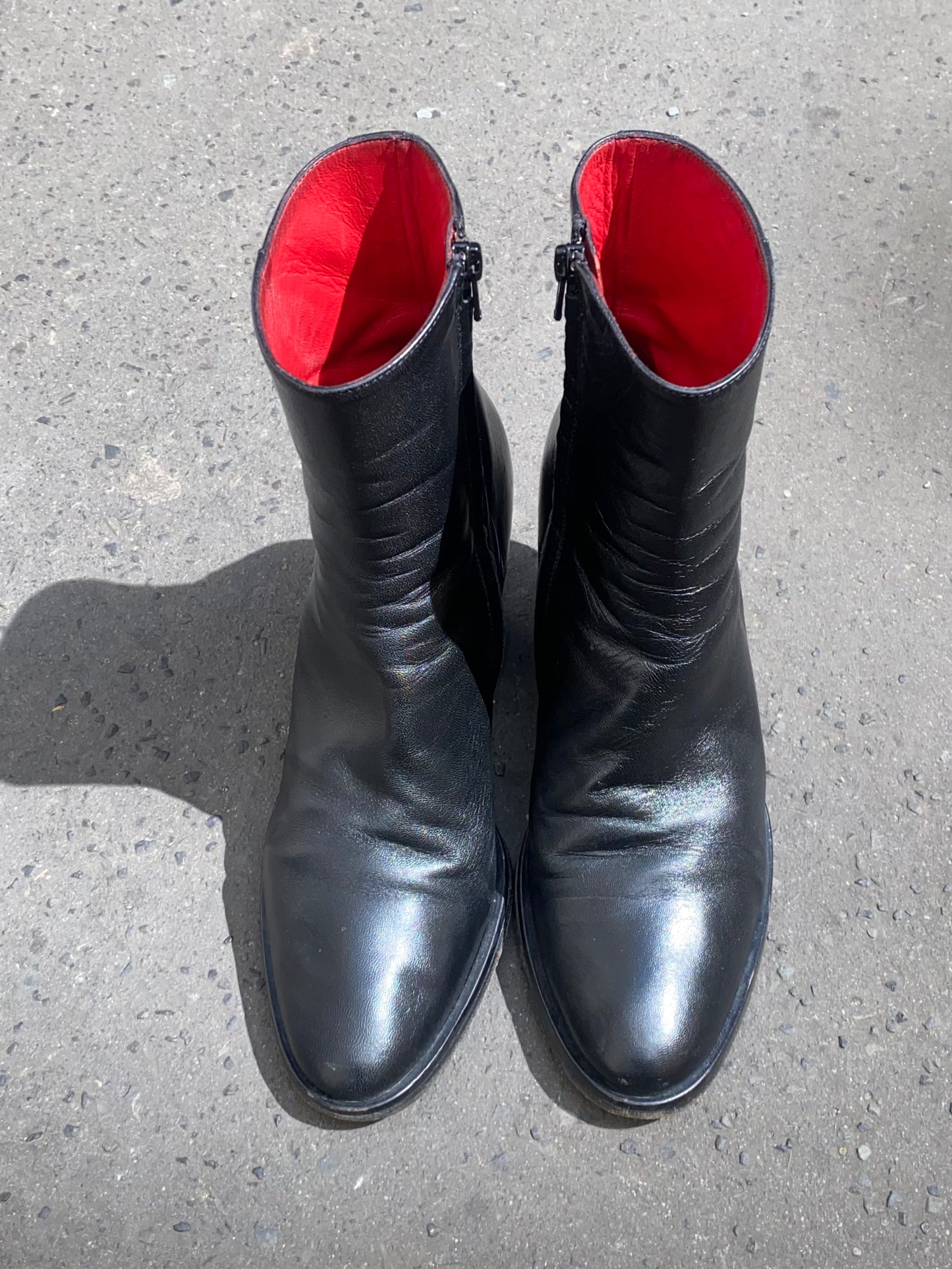 a.f. vandevorst leather platform boots, mid 00s