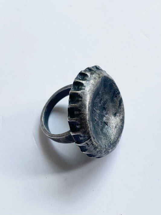 martin margiela bottle cap ring set in sterling silver, s/s 2008