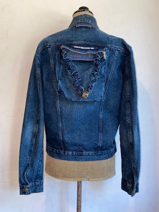 jean paul gaultier denim jacket with oversized outer pockets, 90s