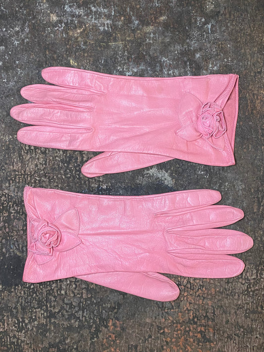 lolita lempicka kidskin leather gloves in blush, s/s 1988